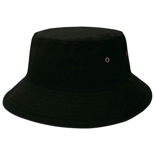 Black Black Sandwich Brim Bucket Hats